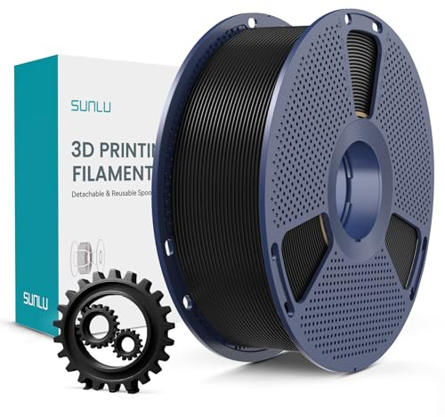 SUNLU PLA+ Filament 1.75mm, Enhanced Durability and High Strength, PLA Plus 3D Printer Filament for 3D FDM Printers, 1kg Spool, pla+ Black