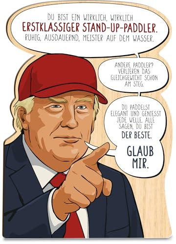 Generisch Holz-Papier Karte XXVI (Trump Stand up Paddler)