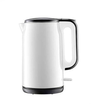 bollitore elettrico， Bollitori Bollitore elettrico doppio antiscottatura da 1,7 l, riscaldatore di cottura istantaneo, spegnimento automatico, acciaio inossidabile, rosa(White)