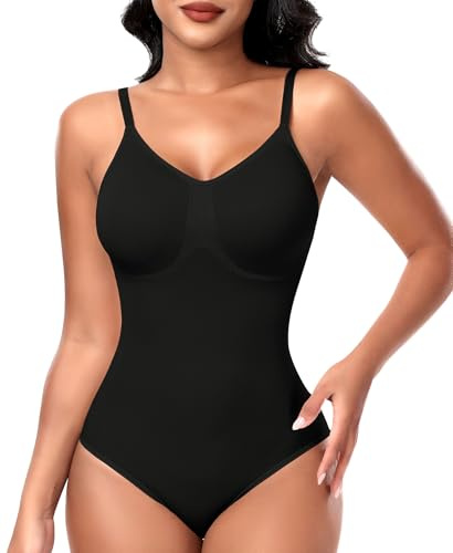 Werena Women's Shapewear Bodysuit Tummy Control Body Shaper Seamless Full Body Shapewear Vest Adjustable Scuplting Shaping Bodysuits (#A1 Briefs - Black,3XL)