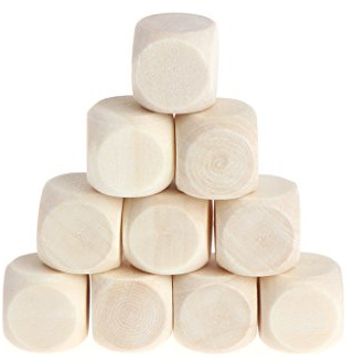 SLXLYH Dadi in legno non finiti, blocchi quadrati vuoti, angoli arrotondati, 10/12/14/16/18 mm, confezione da 10 pezzi