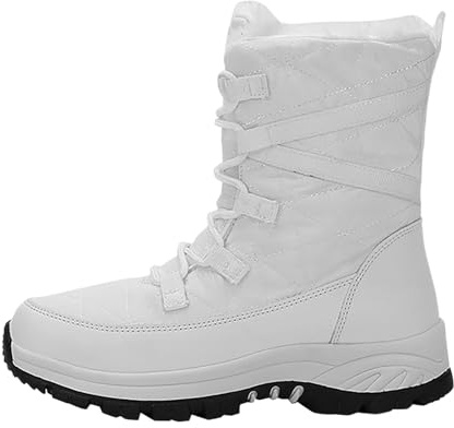 EODJXIO Stivali Canadesi Uomo 2026 Scarpe Trekking Impermeabili Scarponi da Neve Donna Montagna Bassi Doposci Scarponcini (Bianco,37)