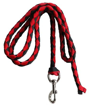 Cordone per Cavallo Guinzaglio con Moschettone in PP Antimorso E Antiusura Adatto a Pettorina O Capestro Idoneo per Addestramento di Cavalli Pecore Ca, Rosso 3 Metri
