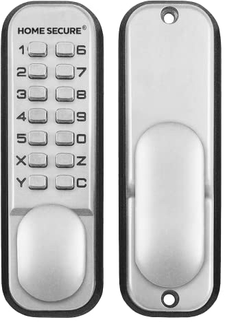 Digital Code Lock Door Lock - Chrome - Weather Resistant KeyPad Combination Key Coded Button Lock
