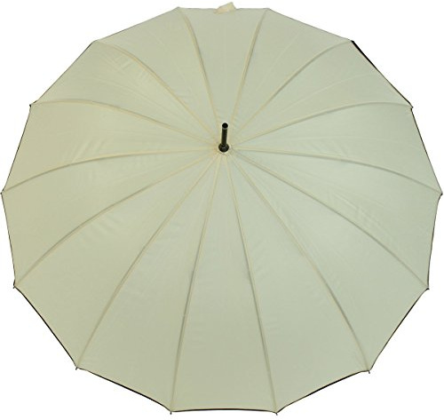 Edler Damen-Stockschirm 14-teilig mit Automatik in Beige