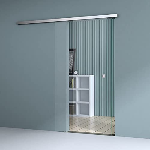 Durovin 900 × 2050mm Internal Sliding Glass Door – 8mm Clear Tempered Glass, Premium Hardware, Round Handle, Heavy-Duty 5ft Track for Bathroom, Kitchen, Living Room & Bedroom