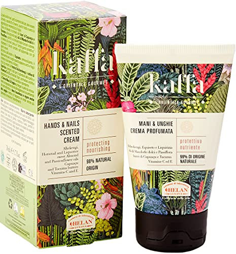 Helan, Kaffa, Crema Mani Secche e Screpolate e Rinforzante Unghie Idratante e Profumata, Naturale ad Azione Protettiva contro Agenti Atmosferici, con Mandorle Dolci e Vitamina E, 50 ml - Made in Italy