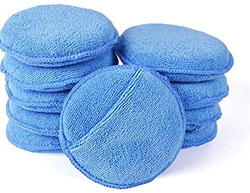 Szaerfa 10 pièces éponge de Polissage à la Main en Microfibre, Tampon d'applicateur de Cire de Voiture Ultra Doux pour Le Nettoyage de Verre de véhicule de Voiture