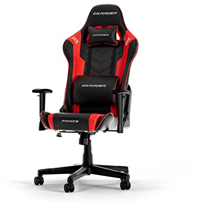DXRacer PRINCE L Schwarz & Rot PVC Leder das Orginal Gaming Stuhl