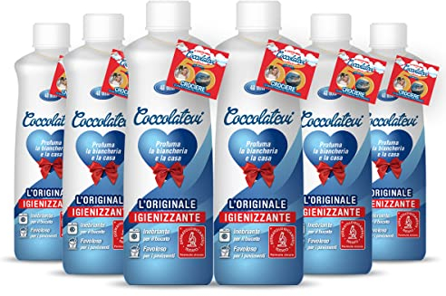COCCOLATEVI Profumatore Bucato, Essenza Bucato da utilizzare come Profumatore Bucato Lavatrice e Asciugatrice, Profumatore Casa o Detergente Pavimento (300 ml (Confezione da 6), L'originale)