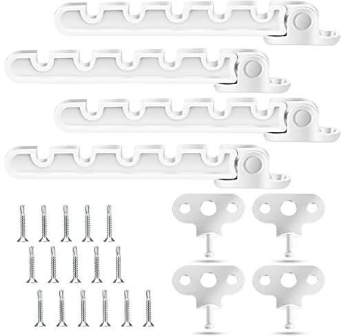 4er Set Fensterfeststeller Fensterriegel mit 16 Schrauben Kippfenster Kippregler Flügelfenster Zuschlagschutz Fensterstopper zum Einstellen der Fensteröffnung für Katzen Baby Kinder, Weiß