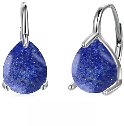 POPLYKE 925 Sterling Silber Teardrop Opal Leverback Ohrringe Hoop Ohrringe für Frauen Geburtstagsgeschenke