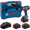 Bosch Professional BITURBO GSB Perceuse-visseuse à percussion sans fil 18V-150 C (couple maxi 150 Nm, avec 3 batteries ProCore de 8,0 Ah, chargeur GAL 1880 CV, dans L-Boxx)