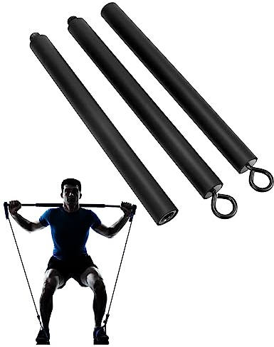 QWORK® Barra di resistenza per pilates, casa, palestra, fitness, allenamento per allenamento della forza, esercizi cardio, 108 cm, carico massimo 362,9 kg (bastone rimovibile portatile x3)