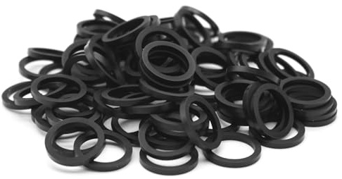 DOJA Barcelona | Sanitära platta tätningar | 3/8 tum | Pack 50 | Gummitätningar | 14,5 x 8 x 2 mm | EPDM gummi O-ringar | bred platt tätning | brickor för duschslang, gummitätning, kran