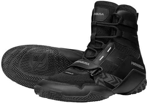 Hayabusa Zapatos de boxeo Strike para hombre y mujer, Negro -, 6.5 Women/5 Men