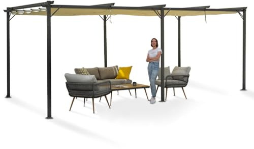 Grindi - Pavillon Garten - Terrassendach - Sonnensegel - Irda IV, 3x6 m - wasserdichtes & stabiles Sonnenschutz für Terrasse und Freistehender - Gartenpavillon - Terrassendach - Markise