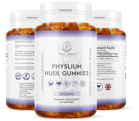 Psyllium Husk Gummies 5000MG - 2 Month Supply - Orange Flavour Psyllium Husk Gummies