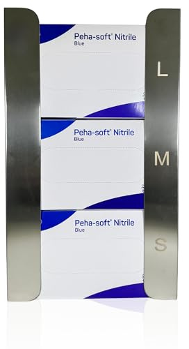 Handschuhhalter aus Edelstahl I Wandspender für Einweghandschuhe I Handschuhspender für industrielle Anwendungen I langlebig I stabil I hochwertige Materialen I leichte Montage (Trio)