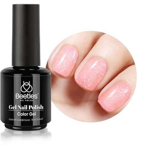 Beetles 15 ml UV Gel Nagellack Jelly Pink, Nagellack Ätherisches Rouge Rosa Transparent UV LED Maniküre Nagelstudio DIY Gel Nagelkunst Design für Anfänger
