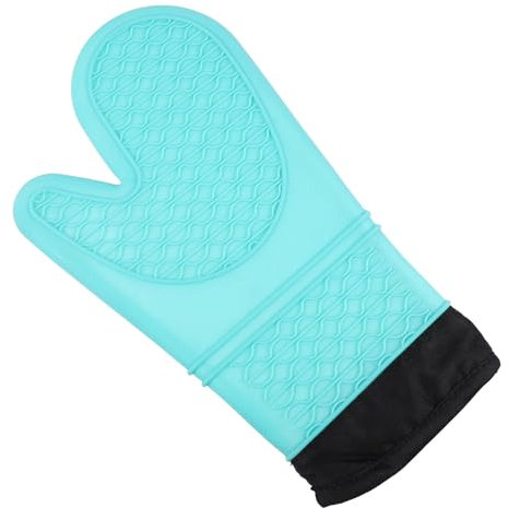 Ciieeo Silicone Oven Mitts Double Oven Gloves Non-slip Cooking Gloves for Kitchen Green