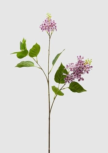 EDG Enzo De Gasperi Ramo Lilla Artificiale con Fiori e Foglie H 76 Cm Ass. White Pink 1 Pz