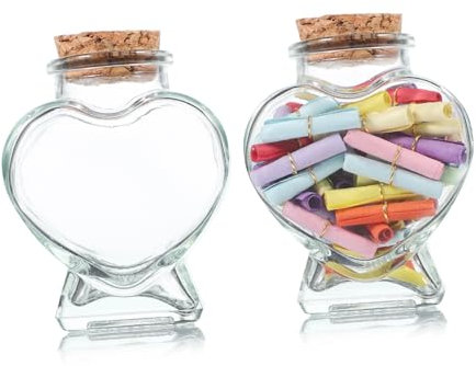 BESTYASH 2 Pezzi Bottiglia Trasparente Con Tappo Di Sughero Barattolo Per Desideri Regalo Di Compleanno Contenitore Multiuso