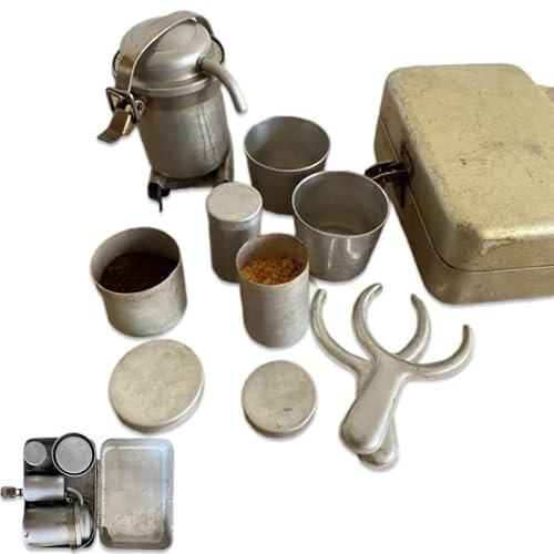 Kit da campeggio for caffè da collezione extra raro, set nostalgico for caffè espresso vintage, macchina for caffè espresso portatile da esterno, regalo nostalgico da for gli amanti del caffè.