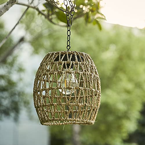 pearlstar Solarlampen für Außen hängend, Rattan Solar Laternen für Draußen mit Kette,Lampions außen wetterfest,Boho Deko für Garten, Balkon, Terrasse, Innenhof und Tisch