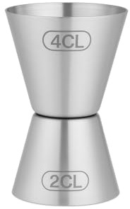 barmate Jigger Messbecher, Barmaß aus Edelstahl mit max. 40/20ml Kapazität, hochwertiges Cocktail Barzubehör (simple jigger)