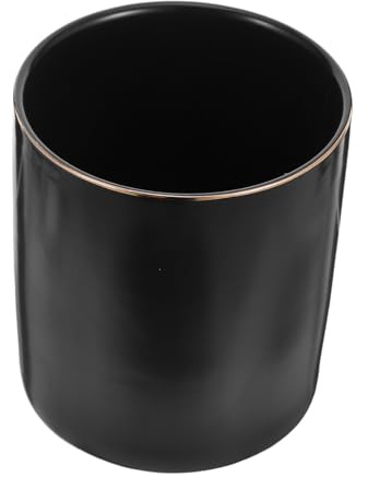 SHINEOFI Porte-crayons Support Cylindrique en Céramique Noir Élégant et Polyvalent Facile à Nettoyer pour Pinceaux de Maquillage et Ustensiles, pour Bureau et École