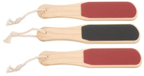 Madera Raspador de Pies Negro de Doble Cara 3 Unidades | Lija de Sandpaper, Uso Profesional y Doméstico, Quita Durezas y Callos, Formato para Mujeres