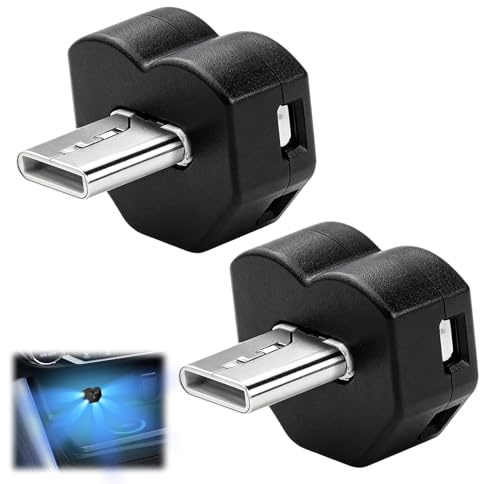 2 Pcs Lampe LED USB C pour Voiture, Éclairage Intérieur Voiture 8 Couleurs RVB, Mini Lumière D’ambiance Type C, Veilleuse USB 5V Plug and Play pour Auto, Ordinateur, Camping, Chambre, Console Auto