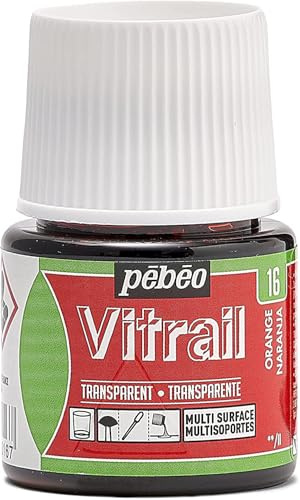 Pebeo Vitrail Glasmalfarbe, Buntglaseffekt, 45 ml, Orange