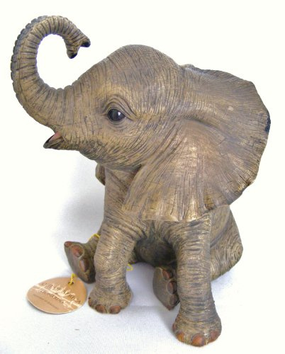 Lesser & Pavey Baby-Elefanten-Statue, Figur für Zuhause und Büro, Außerhalb Afrikas, Elefanten-Ornamente, Heimdekoration, Elefanten-Geschenke für Damen und Herren, Wohnzimmer-Dekoration, afrikanische