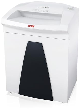 HSM SECURIO B26 Aktenvernichter I Streifenschnitt 3,9 mm I Sicherheitsstufe P-2 I Office Schredder für Papier, Kreditkarten, CD/DVD, Heft- und Büroklammern I 55l Behälter I 21 Blatt I 5 J. Garantie
