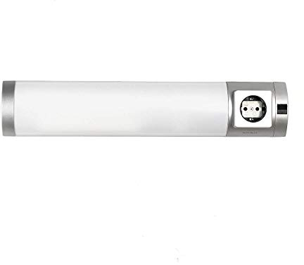 Lampada sottopensile cucina Lampada da prete con presa di corrente color argento bianco Luce LED 5 W integrata con luce calda L:45 cm per cucina bagno