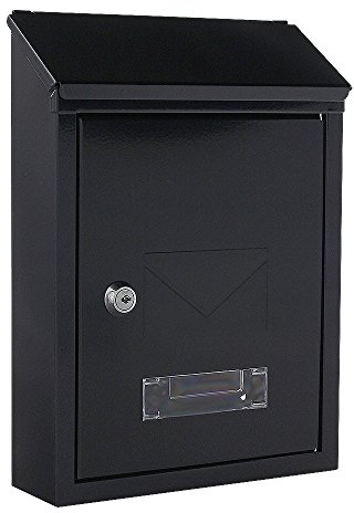 HomeDesign cassetta postale HomeDesignMailbox HDM-2100-Antracite, in acciaio, 2 feritoie, targhetta portanome integrata nella finestra di visualizzazione, goffratura, serratura a cilindro, antracite.