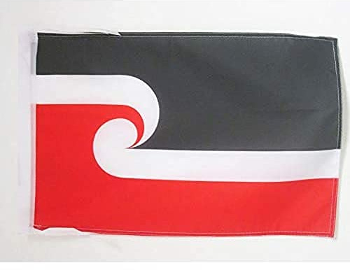 AZ FLAG Drapeau Maori 45x30 cm Polyester 100D Cordelettes | Usage intérieur et extérieur Drapeau décoratif des maoris néo-zélandais coutures doubles et bords renforcés