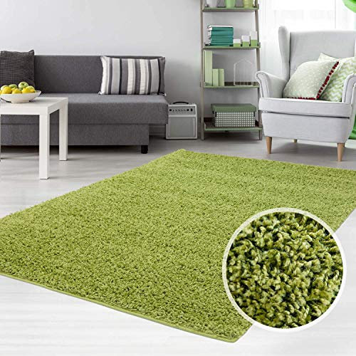 Shaggy - Alfombra, flokati, acrílico, verde, 70 cm_x_250 cm