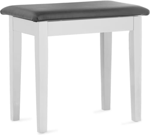 Stagg pbf23 BKM SBK Klavierbank mit fester Höhe mit Ablagefach Mat White with Black Vinyl Top