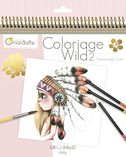 Avenue Mandarine GY068C Coloriage Wild Album con 28 illustrazioni da colorare, Wild 2