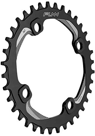 FUNN Solo Kettenblatt Narrow Wide, 9-12-fach, BCD 104mm | CNC AL7075, wechselnde Zähne, sichere Kettenführung, schlammabweisend, für MTB, BMX, Straße und Gravel
