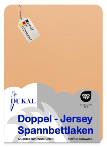 Dukal | Spannbettlaken oval für Kinderwagen Stubenwagen Wiegen Beistellbett | 32x78 – 36x80 cm | aus hochwertigem DOPPEL-Jersey | 100% Baumwolle | Farbe: apricot