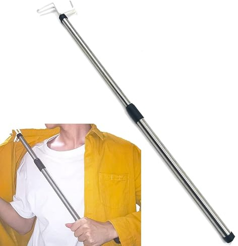 TOPFENG 26 Inches Long Dressing Stick, Fully Adjustable Dressing Aid for Shirts, Shoes and Socks, Stainless Steel Material