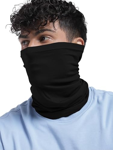 HEELIUM Bambu bandana för män och kvinnor, luktfri, supermjuk, andningsbar, Förpackning med 1, svart, one size