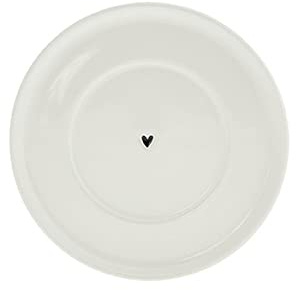 Untertasse little Heart für BC Cup SM Keramik weiss schwarz D13cm Keramikgeschirr kleine Untertasse BC Plate Cup sm gedeckter Tisch