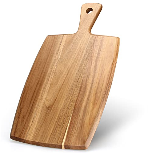 Schneidebrett aus Akazienholz Holzbrett Cheese Charcuterie Boards 43 x 25 cm Küche Schneidbrett Holzschneidebretter Fleisch Servier Brett Hackbretter Käsebrett Holz Schneidebretter mit Griff