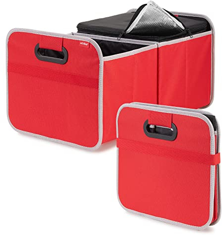 achilles Boîte Pliante de Voiture avec Insert de Refroidissement, glacière Pliable, Organisateur de Coffre, Panier à provisions, 50 cm x 32 cm x 27 cm (Rouge)