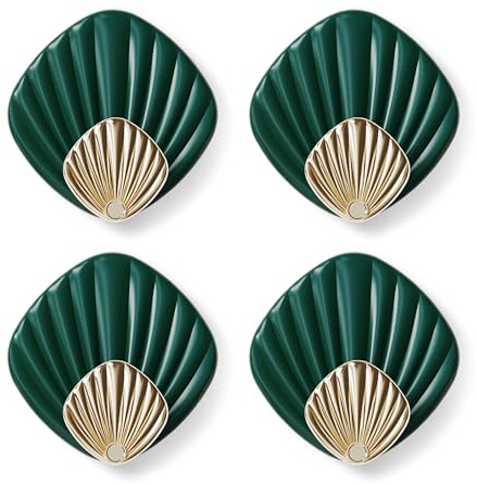 RICOO Klebehaken Set Haken selbstklebend HP004-GN grün Muschel Handtuchhaken ohne bohren Klebehaken für Badezimmer Kleiderhaken zum Kleben selbstklebende Wandhaken Hooks Badhaken